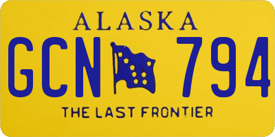 AK license plate GCN794