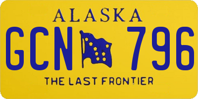 AK license plate GCN796