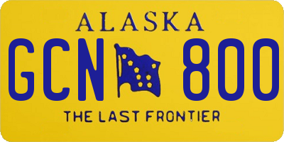 AK license plate GCN800