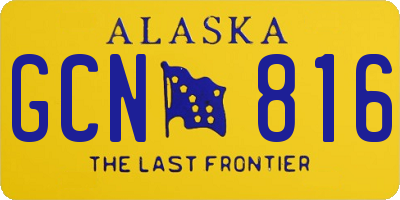 AK license plate GCN816