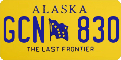 AK license plate GCN830