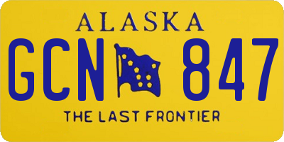 AK license plate GCN847