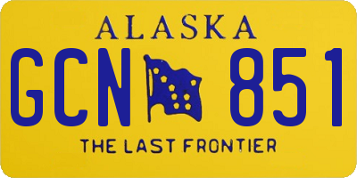 AK license plate GCN851