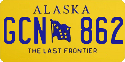 AK license plate GCN862