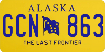 AK license plate GCN863