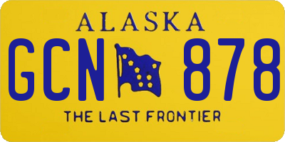 AK license plate GCN878