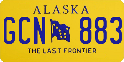 AK license plate GCN883