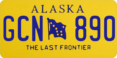 AK license plate GCN890
