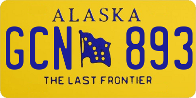AK license plate GCN893