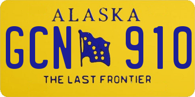 AK license plate GCN910