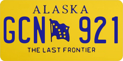 AK license plate GCN921