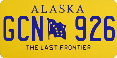 AK license plate GCN926