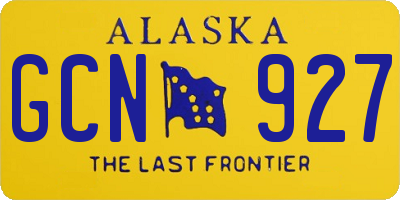 AK license plate GCN927