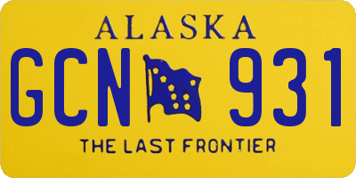 AK license plate GCN931