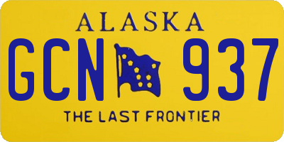 AK license plate GCN937