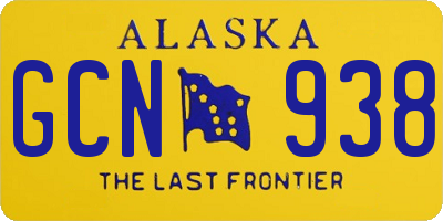 AK license plate GCN938