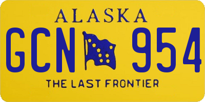 AK license plate GCN954