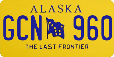 AK license plate GCN960