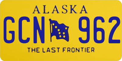 AK license plate GCN962