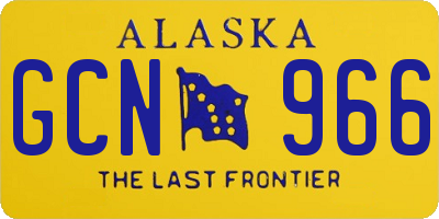 AK license plate GCN966