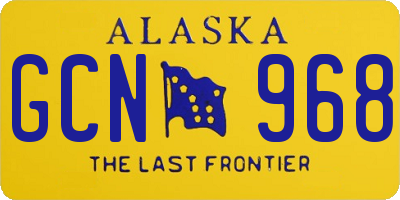 AK license plate GCN968