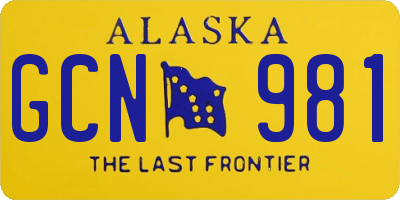 AK license plate GCN981