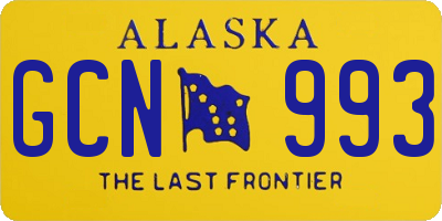 AK license plate GCN993