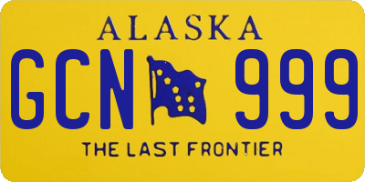 AK license plate GCN999