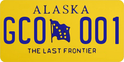 AK license plate GCO001