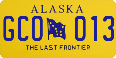 AK license plate GCO013
