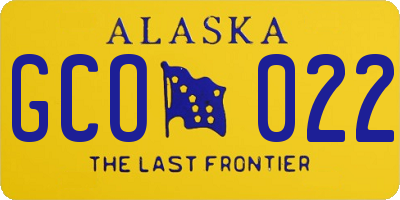 AK license plate GCO022