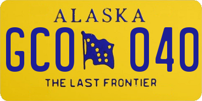 AK license plate GCO040