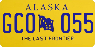 AK license plate GCO055