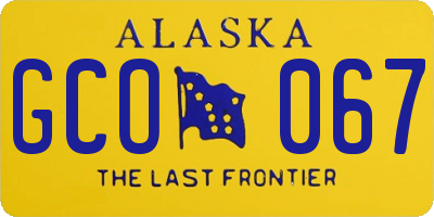 AK license plate GCO067