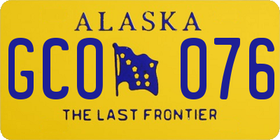 AK license plate GCO076
