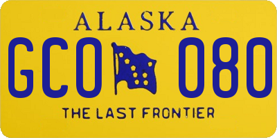 AK license plate GCO080