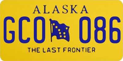 AK license plate GCO086
