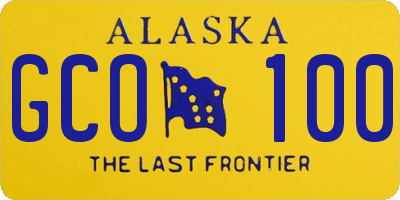 AK license plate GCO100