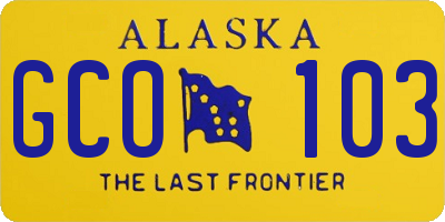 AK license plate GCO103
