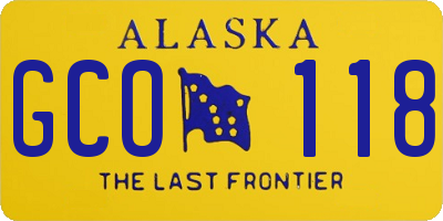 AK license plate GCO118
