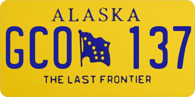 AK license plate GCO137