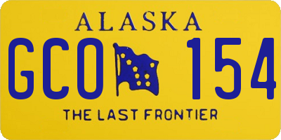 AK license plate GCO154