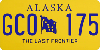 AK license plate GCO175