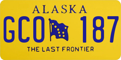 AK license plate GCO187
