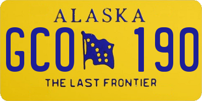 AK license plate GCO190