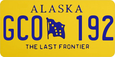 AK license plate GCO192