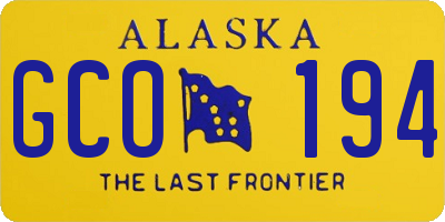 AK license plate GCO194