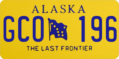AK license plate GCO196