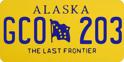 AK license plate GCO203