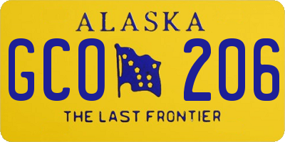 AK license plate GCO206